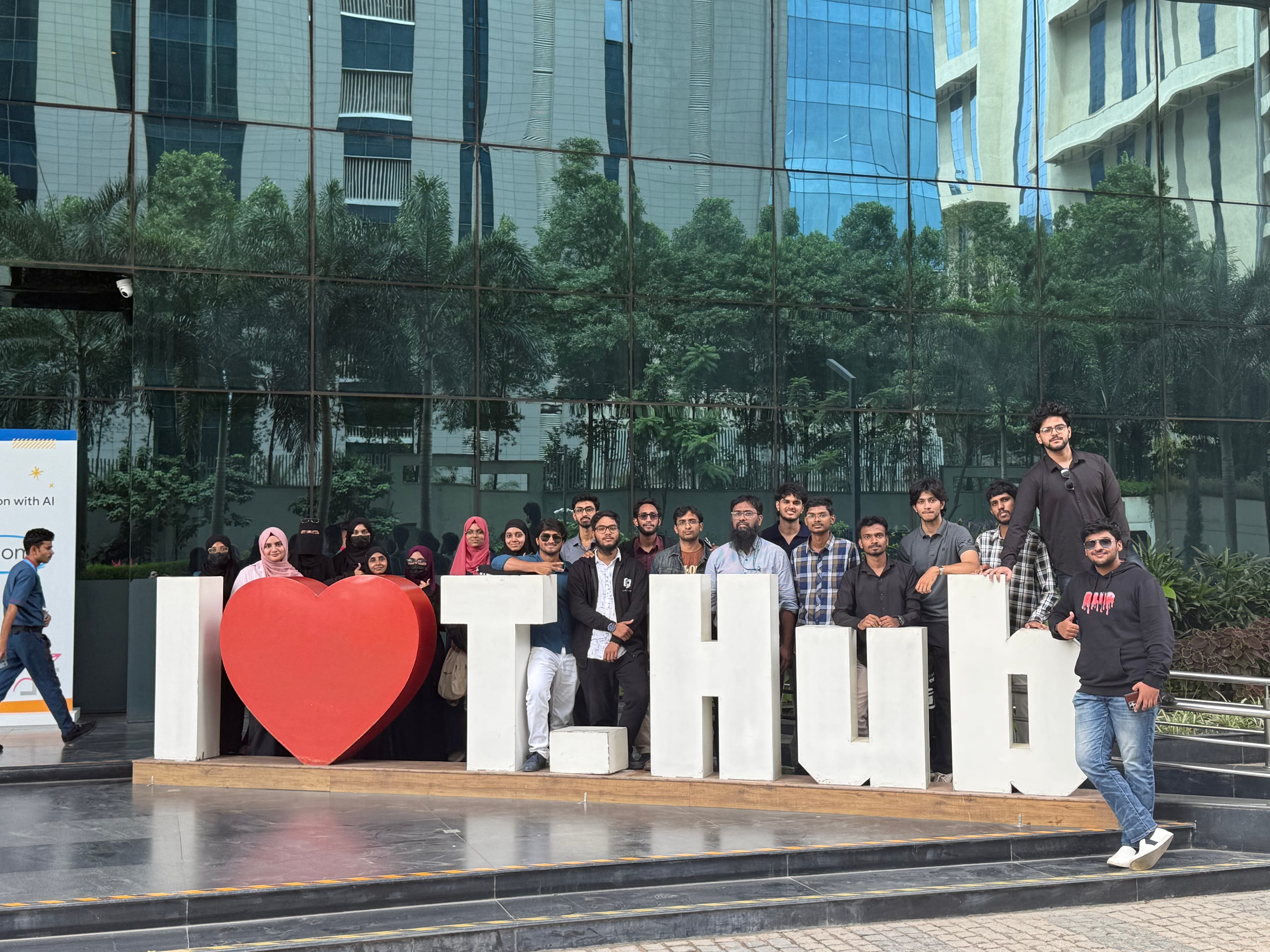 Students interacting with startup professionals at T-Hub